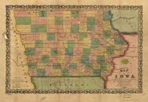 Iowa 1855 State Map